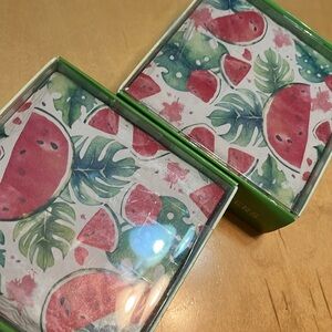 New Watermelon Ceramic Coasters 2 sets of 4 each new